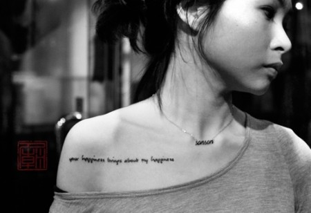 Tatooes on Tatuaje De Una Frase Para Mujer