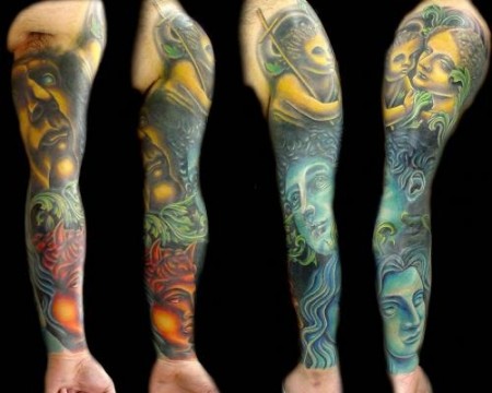 Tatuaje de ángeles en el brazo