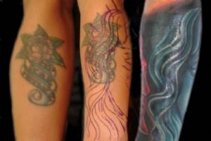 Tatuaje cover en el antebrazo