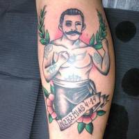 Tatuaje Old School de un boxeador