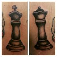 Tatuaje de piezas de ajedrez